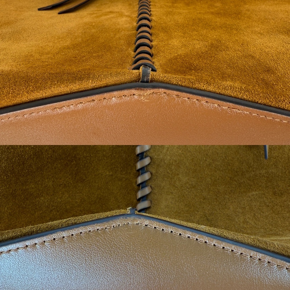 Sold Isabel Marant Tampa Braided Leather Trim Brown Suede 2025 Tote Shoulder Bag - Picture 10 of 13